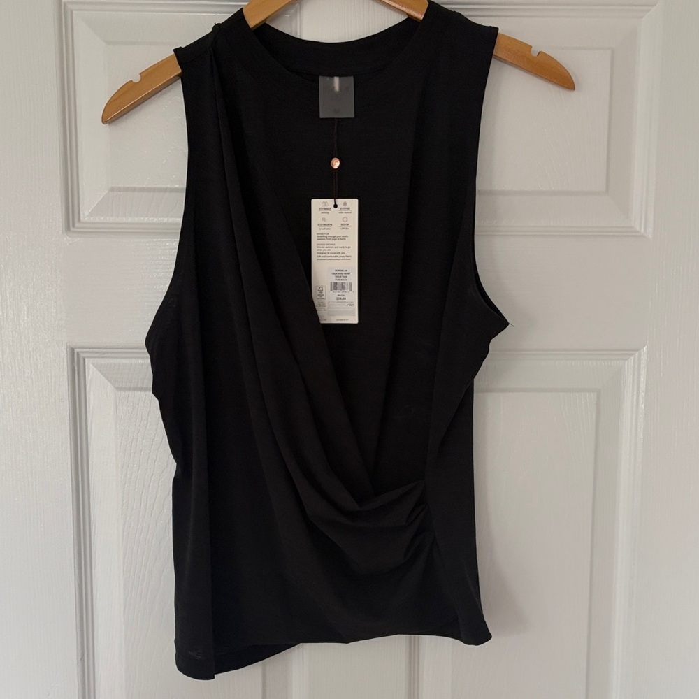 CALIA by Carrie Underwood Black Draped Tank Top